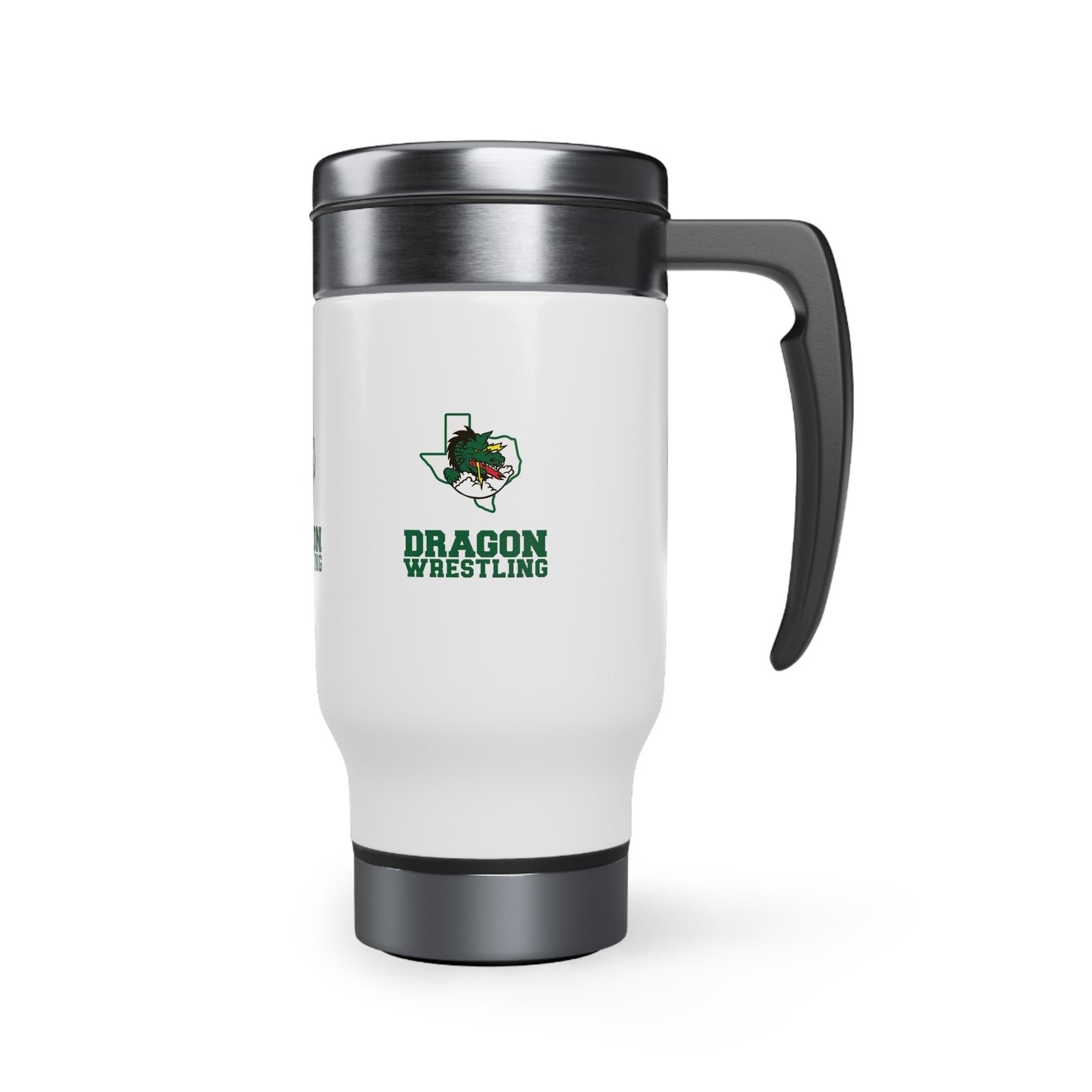 Dragon Wrestling Stainless Steel Travel Mug with Handle, 14oz