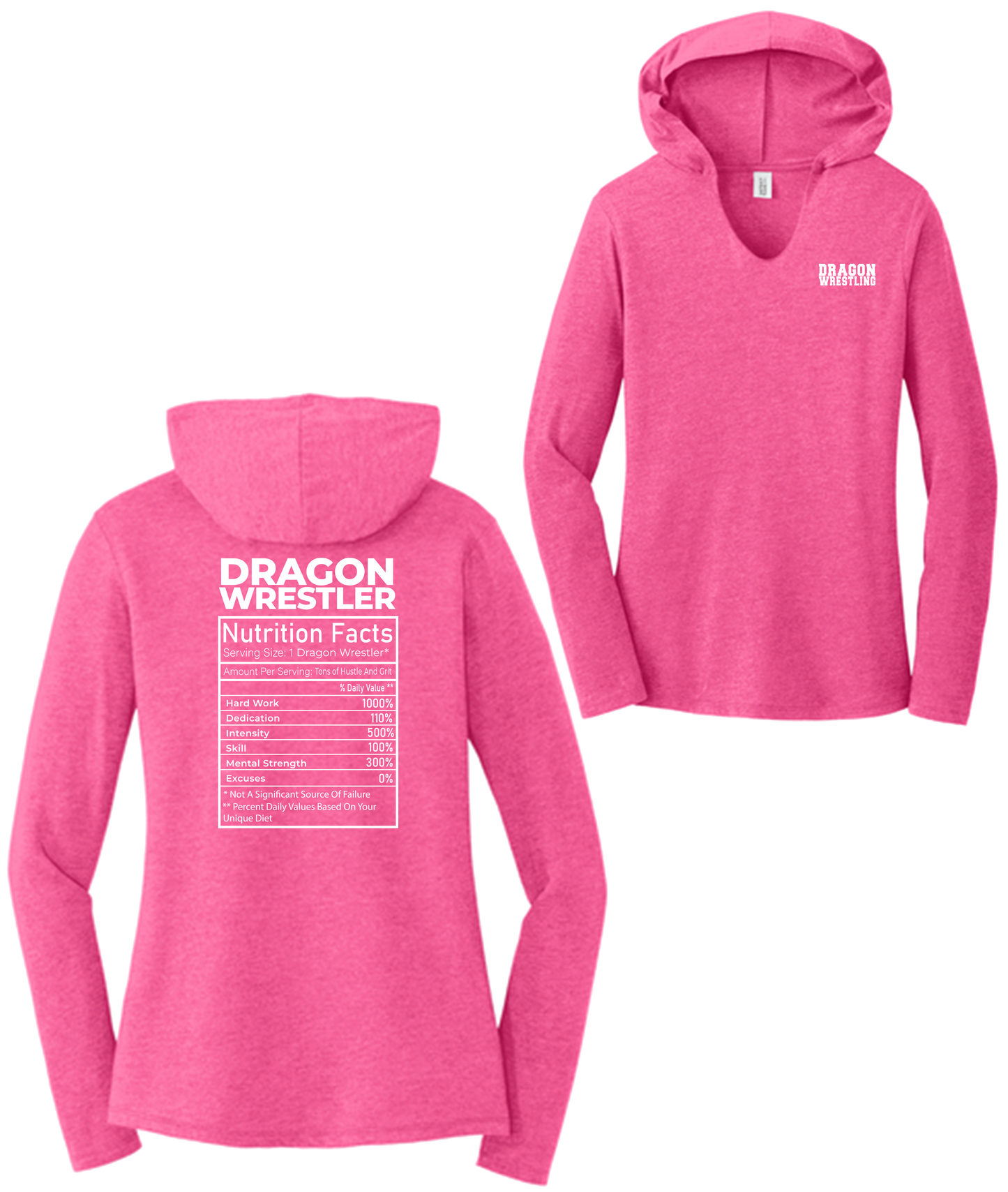 Dragon Wrestling Nutrition Facts Women's Cut Styles (Double Sided Printing)