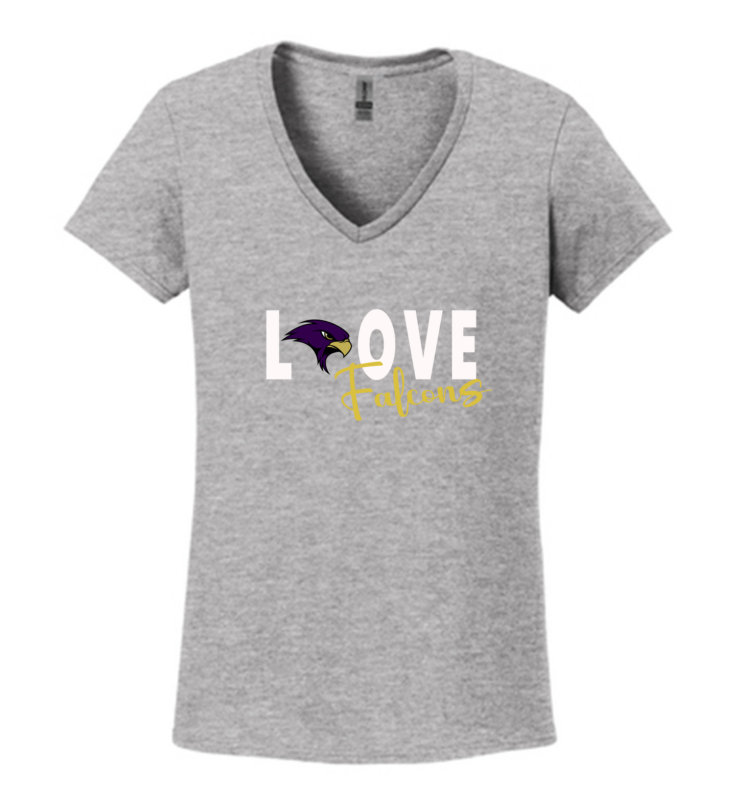 Falcon Wrestling Love V-Neck T-Shirt (Women's Cut)