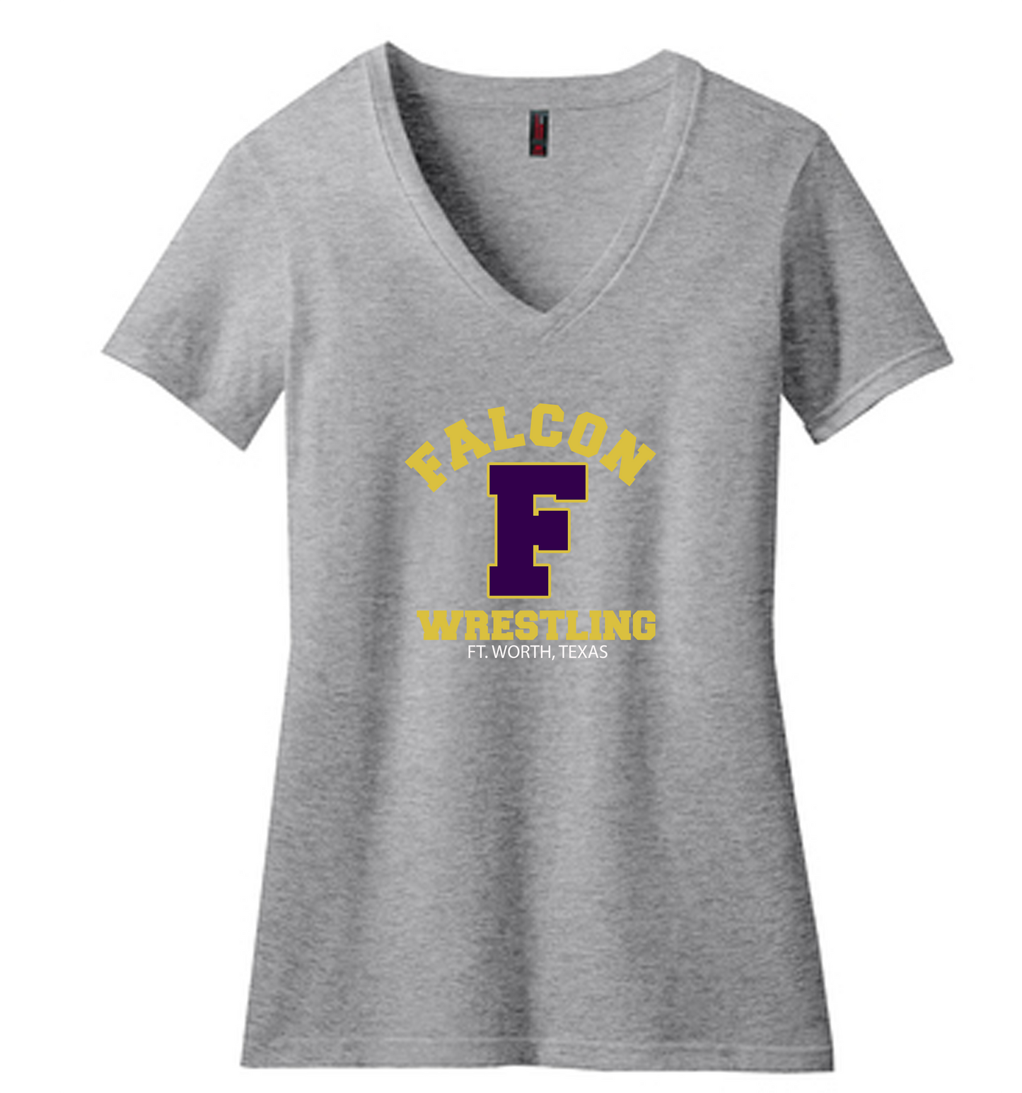 Falcon Wrestling "F" V-Neck T-Shirt (Women's Cut)