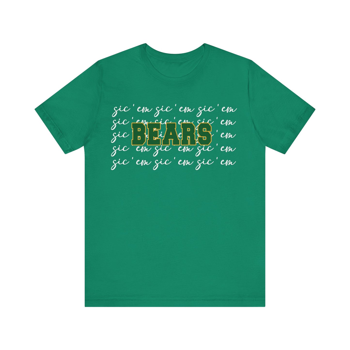 Bears with Sic 'Em Background  Short Sleeve Tee