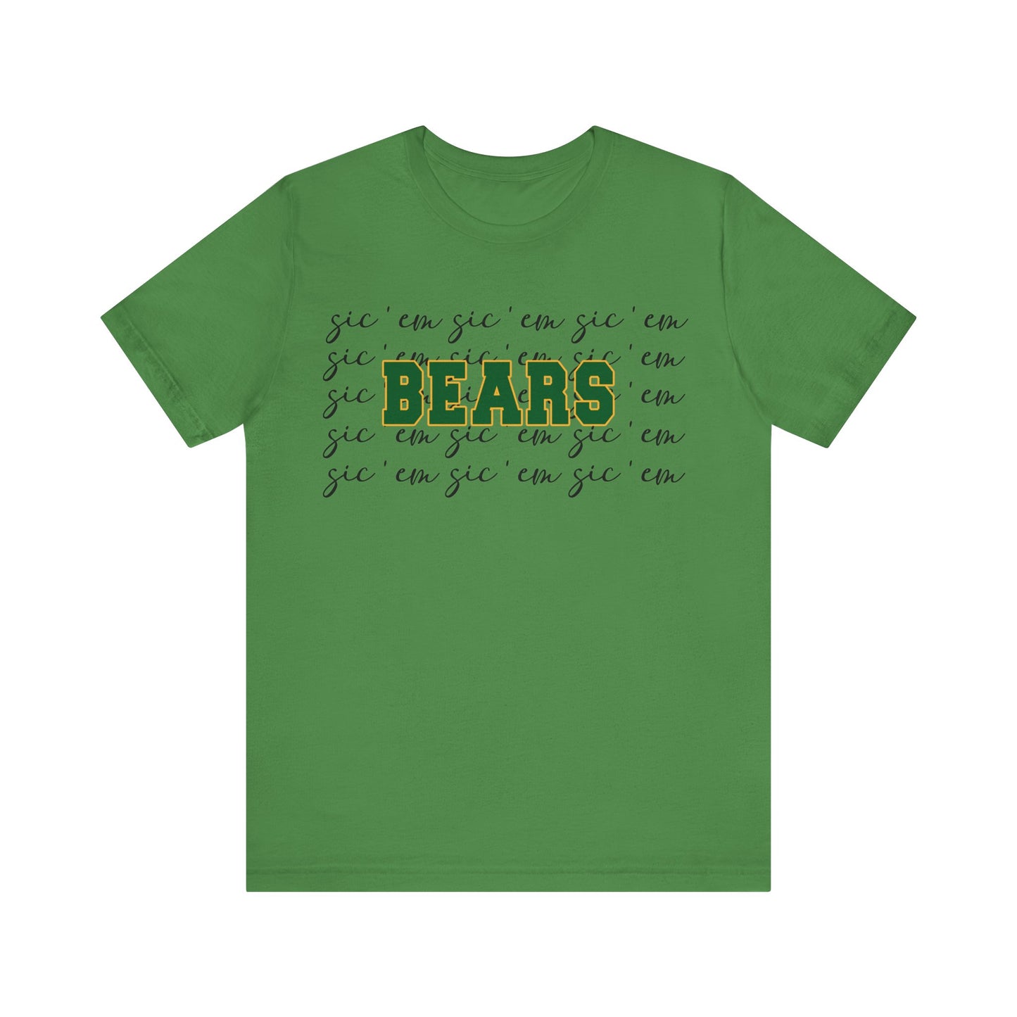 Bears with Sic 'Em Background  Short Sleeve Tee