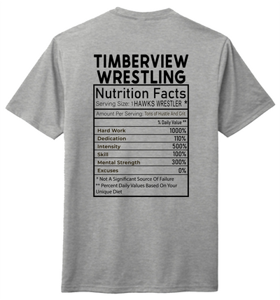 Falcon Wrestling Nutrition Facts T-Shirt