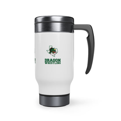 Dragon Wrestling Stainless Steel Travel Mug with Handle, 14oz