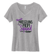 Hawks Wrestling Mom Squad V-Neck T-Shirt (Women's Cut)