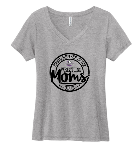 Hawks Wrestling Mom’s Club V-Neck T-Shirt (Women's Cut)