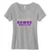 Hawks Wrestling Property V-Neck T-Shirt (Women's Cut)