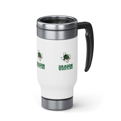 Dragon Wrestling Stainless Steel Travel Mug with Handle, 14oz