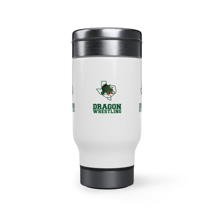 Dragon Wrestling Stainless Steel Travel Mug with Handle, 14oz