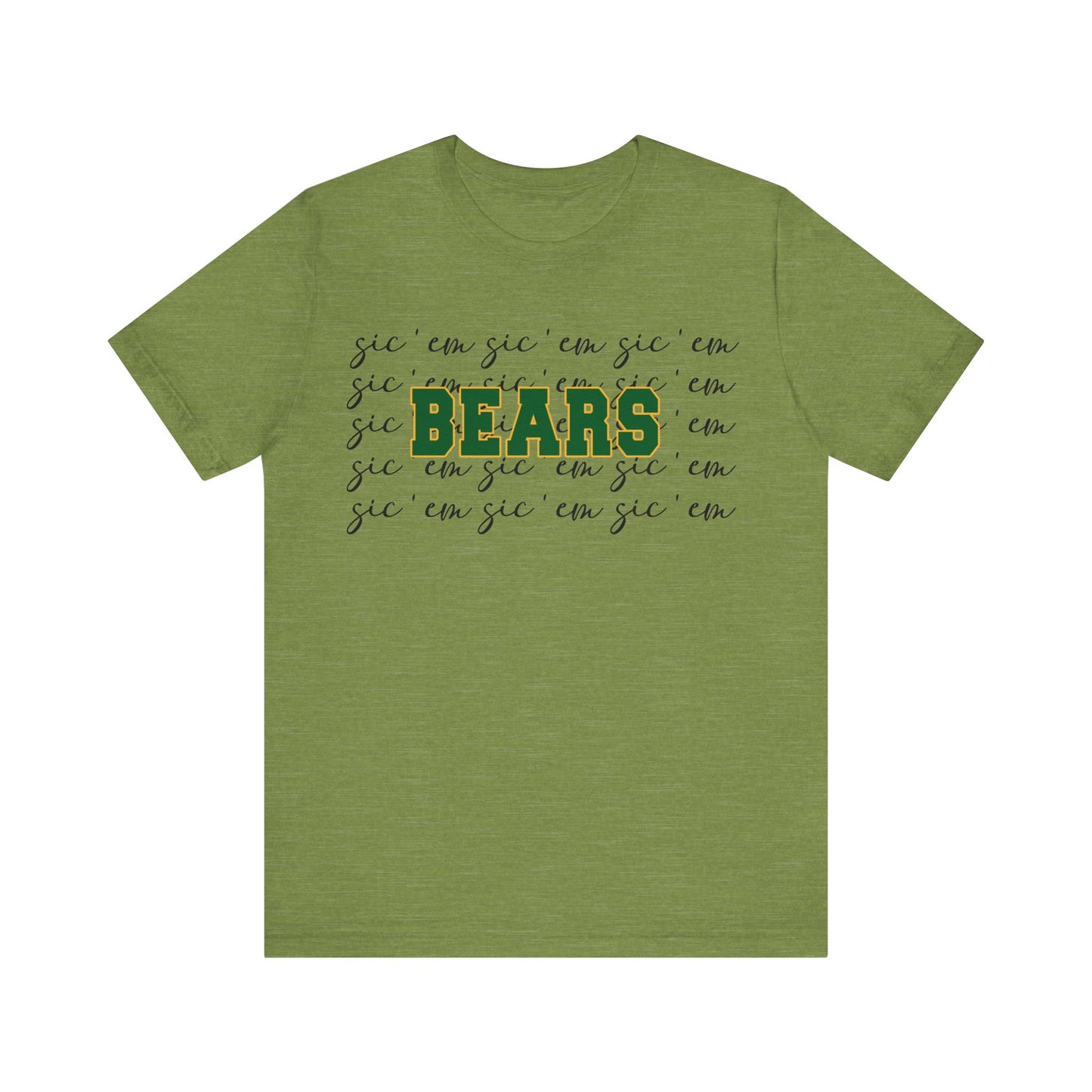 Bears with Sic 'Em Background  Short Sleeve Tee