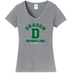 Dragon Wrestling "D"  V-Neck T-Shirt (Women's Cut)