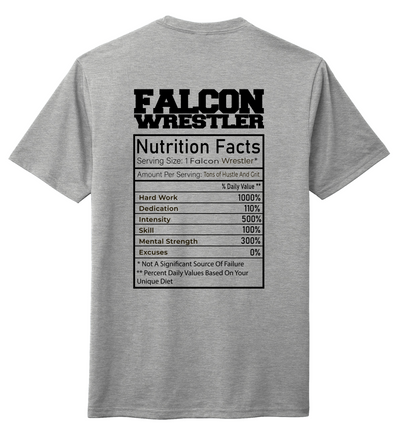 Falcon Wrestling Nutrition Facts T-Shirt